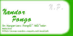 nandor pongo business card